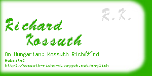 richard kossuth business card